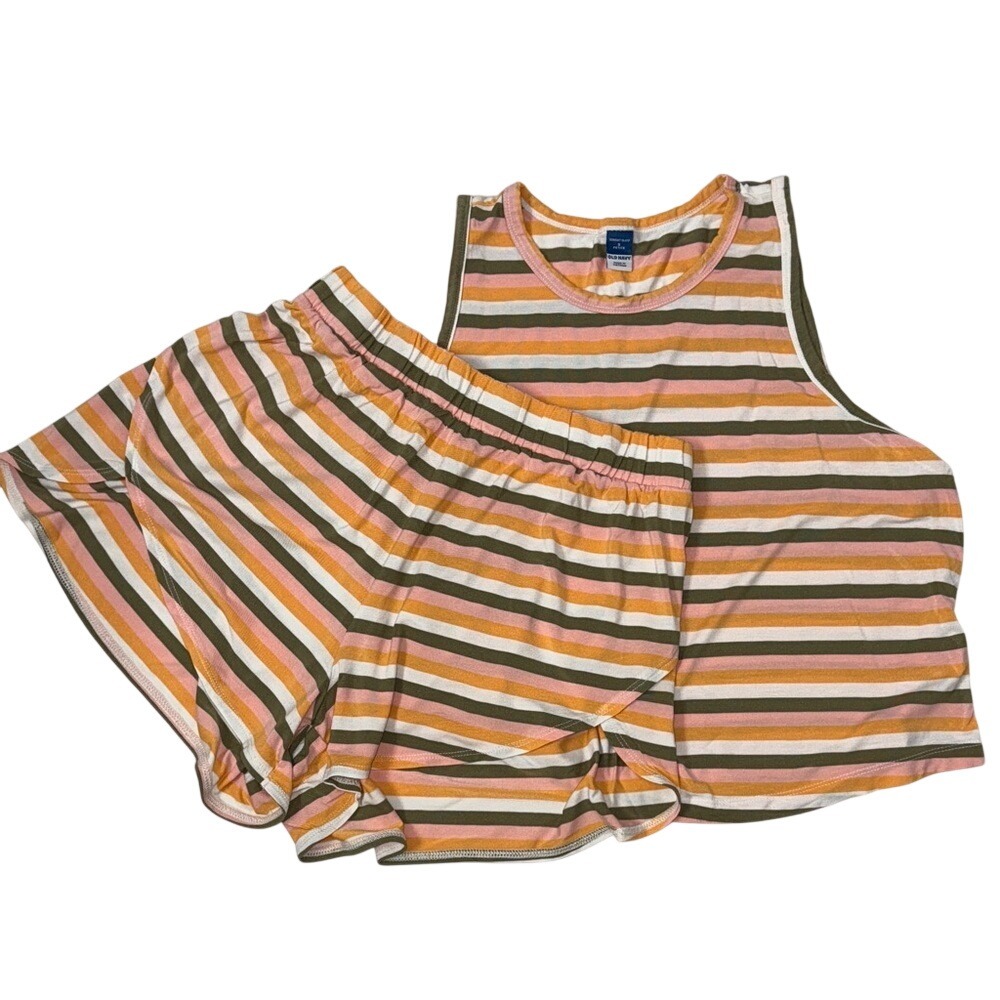 Pajama Striped Tank and Shorts Set
